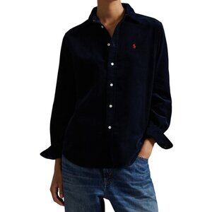 NWT Polo Ralph Lauren Classic Fit Cotton Corduroy Shirt Sz M Navy MSRP $148